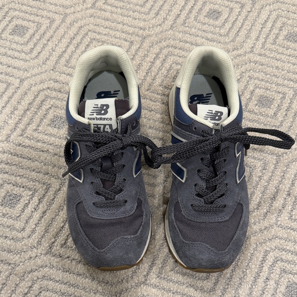 New Balance 574 Faded Denim Sneakers